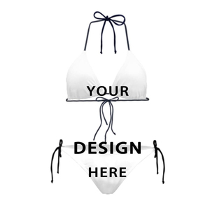 2024 fábrica nuevo satén Bikini Flutter bragas logotipo impreso completo Oem diseño Floral personalizado mujeres Bikini conjunto - Product Image 2