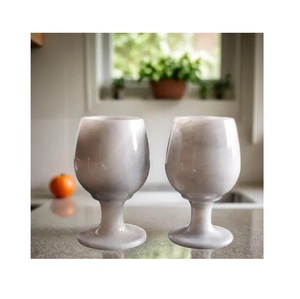 Verre à boire en marbre gobelet en pierre polie de qualité supérieure, fabriqué à la main, parfait pour les cuisines, les maisons, les hôtels, les restaurants, les bars et les cadeaux - Product Image 2