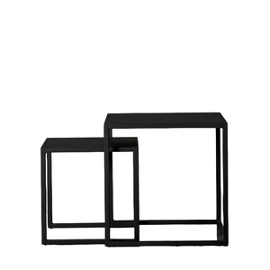 Customized Corner Aluminium and Iron <b>Side</b> <b>Table</b> Set of 2 Pieces Square Top Nesting <b>Table</b> for Living Room and Bedroom Furniture - Product Image 1