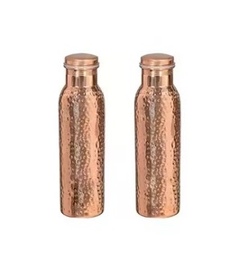 Stylish Pure Copper <b>Bottle</b> With Glossy Hammered Look For Healthy Lifestyle And Modern Ayurvedic Elegance - Product Image 5