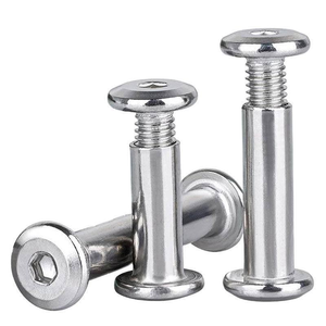 Connecteur à rivet hexagonal à tête plate grande, plaqué zinc noir, avec insert de joint et capuchon d'écrou M3-20mm - Product Image 1