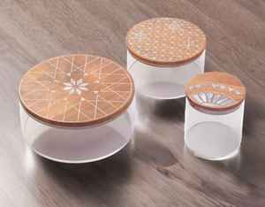 Organizador de almacenamiento de dulces acrílicos de gama alta con tapa de nácar de madera elegante caja de regalo árabe para Eid y Ramadán - Product Image 4