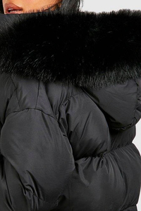 Parka matelassée pour femme à logo personnalisé, coupe ample, bordure en fausse fourrure, coupe-vent, veste d'hiver décontractée pour femme, best-seller - Product Image 5