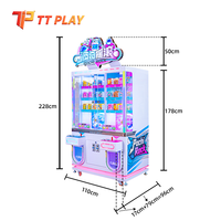 Machine à monnayeur de jeu individuel en métal Pochi Rock avec LED, pour la rotation et le secouage de balles à prix surprise, en plastique, version anglaise, certifiée CE