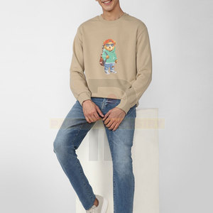 Prix de gros – Sweat-shirt col rond personnalisé pour homme, doublure polaire hiver, coupe oversize, style streetwear, en vente en ligne - Product Image 4