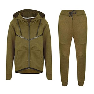 Conjunto de chándales de joggers de algodón 100% para hombre, ropa deportiva cómoda para entrenamiento, logotipo personalizado, patrón sólido, ecológico para primavera - Product Image 1