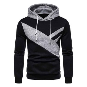 Sudadera con capucha de felpa francesa de algodón 100% de alta calidad para hombre, sudaderas de invierno de patrón sólido con impresión Digital - Product Image 6
