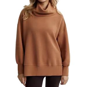 Sudaderas Largas y Gruesas para Mujer, con Bordado Personalizado, Cuello Alto, Logotipo Frontal, Ecológicas, Transpirables, para Todas las Temporadas - Product Image 2