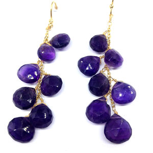 Hanging 925 <b>Sterling</b> <b>Silver</b> Affordable Cheap Classic Amethyst Gemstone Classic Women Wear <b>Drop</b> <b>Earrings</b> - Product Image 1