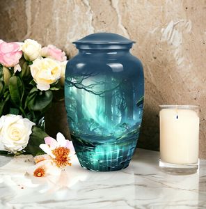 โกศบรรจุอัฐิสำหรับผู้ใหญ่ ทำจากไม้ สำหรับผู้หญิง เป็นมิตรกับสิ่งแวดล้อม ปรับแต่งได้ สไตล์อเมริกัน/ยุโรป ความจุ 220 คิวบิกอินช์ ขนาด 10 นิ้ว - Product Image 2