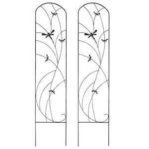 ชุดโครงตาข่ายโลหะสองชิ้นที่สง่างามมาพร้อมกับการออกแบบแมลงปอและเถาวัลย์ที่ใช้ตกแต่งที่ขายส่ง - Product Image 1