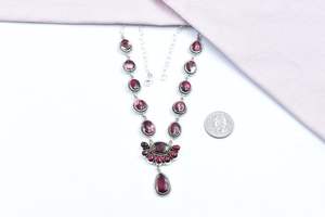 สร้อยคอทำด้วยมือสีเงินสเตอร์ลิงสีฟ้าครามดอกรักเร่พร้อมโซ่ขนาด18นิ้วของขวัญสำหรับผู้หญิง - Product Image 4