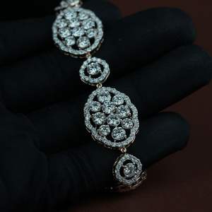 Refined customizable carat lab grown diamond moissanite lightweight bracelet round vs1 <b>gold</b> <b>rose</b> <b>gold</b> silver oem odm b2b - Product Image 2