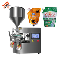 Machine de remplissage et de bouchage semi-automatique pneumatique à moteur PLC pour sachets souples, pour l'emballage de thé, de savon liquide, de shampoing, d'alcool et d'huile