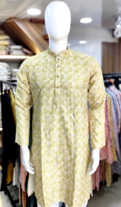 Exportateur indien qualité style moderne haute sur demande coton doux de haute qualité avec impression numérique homme Kurta exportateur mondial - Product Image 5