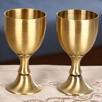 Vasos de Cerveza o Agua de Latón Puro de Lujo, Hechos a Mano en India, con Tapa Abatible, Acabado Pulido, Tamaño Personalizado, para Bodas