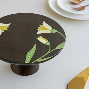 Plateau à gâteau rond en bois fait à la main, non toxique, écologique, durable, réglable, léger, peint à la main, 10 pouces x 10 pouces x 5 pouces (LxLxH) - Product Image 6