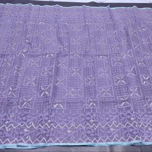 Hot Sale Dhakai Jamdani Sharee Export Quality for Women JAMDANI <b>FABRIC</b> Blue <b>RED</b> GREEN Golden Sky Blue From Bangladesh - Product Image 1