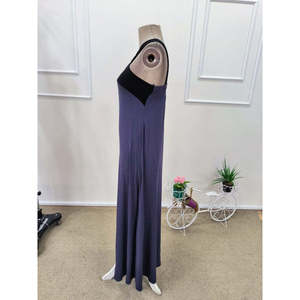 Robe longue bicolore en viscose pour femme avec détail croisé sur le devant, 36879 - Gris - Product Image 5