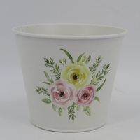 Maceta Ligera de Hierro Esmaltado con Diseño Impreso, Decorativa, para Balcón, Jardín, Interior, Exterior, Ecológica, Colgante, para Uso Doméstico