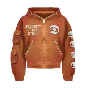 Sudadera con Pedrería de Alta Densidad, Diseño Personalizado al por Mayor, Impresión Digital, Corte Holgado, Bordado - Product Image 4