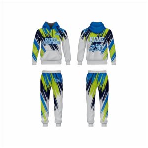 Conjunto Deportivo de 2 Piezas, 100% Poliéster, Ropa Deportiva de Invierno para Hombre, Cómodo, Informal, con Capucha, Forro Polar, Estampado por Sublimación - Product Image 1