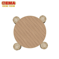EMA 2025 Table ronde avec tabourets pour enfants, espace de jeu de rôle en bois pour l'extérieur, coin travail du bois
