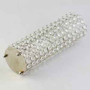 Vase à fleurs en métal fait main avec 100% perles de cristal faites à la main pour décor de table dans le salon chambre jardin extérieur usage domestique - Product Image 3