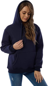 Pull à capuche anti-rides en coton/bambou tissé pour femmes surdimensionné le plus vendu Logo personnalisé col à capuche imprimé sur le devant hiver - Product Image 5