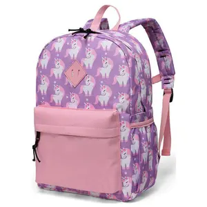 Fabrika amazon sıcak satış unicorn karikatür baskı okul öncesi çocuklar sırt çantası 13L okul çantası 1-6 sınıf 7-12 yıl kız sırt çantaları