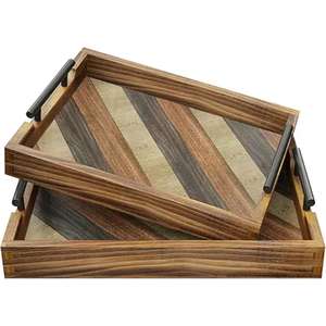 Bandeja de madera de tamaño personalizado, forma rectangular para regalo, bandeja para servir comida de estilo indio para Hotel y bandeja de uso doméstico de India - Product Image 3