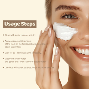 Masque d'argile blanche direct d'usine Acide salicylique de riz Contrôle de l'huile de nettoyage en profondeur pour la peau sujette à l'acné Lisse les <span class=keywords><strong>pores</strong></span> pour un usage domestique