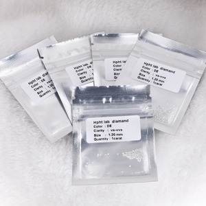 Diamants synthétiques de laboratoire HPHT, taille brillant rond, de 0,8 mm à 3 mm, couleur blanche, clarté VVS VS, diamants bruts pour la joaillerie. - Product Image 1