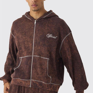 Nouveauté Pantalon de survêtement Ensemble de jogging Pantalon cargo Survêtement surdimensionné Boxy Point contrasté Lavage à l'acide Collection gaufre et fermeture éclair lourdes - Product Image 4