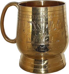 Tendance tasse en laiton pour verres maison hôtels restaurants cuisine or fini forme ronde Design moderne café tasse à thé table - Product Image 1