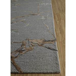 Tapis Genesis gris et noir en laine et viscose tufté à la main, motif abstrait pour usage domestique - Taq-4390 - Product Image 4