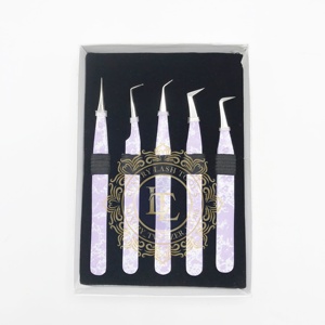 Pince à cils en acier inoxydable personnalisée au meilleur prix, revêtement en poudre à pointe argentée, emballage de boîte en carton blanc durable avec logo privé - Product Image 5