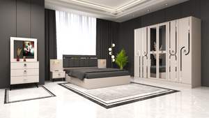 Ensemble de Chambre à Coucher Moderne Européen Rangement Panneaux de Particules Personnalisable Garantie 1 An Tailles King/California King - Product Image 5