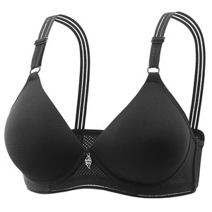 Sujetadores deportivos de Yoga de realce de malla Sexy para mujer de talla grande Sujetador deportivo transpirable sin costuras al aire libre con logotipo frontal Precio de estilo simple - Product Image 6
