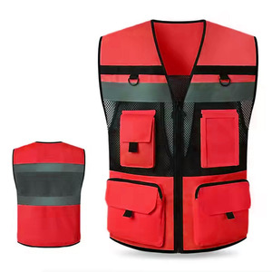 Fait sur mesure hommes haute visibilité gilet vêtements de plein air Anti-rides style réfléchissant respirant confortable hommes haute visibilité gilet pour adultes - Product Image 6