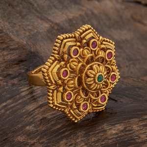 Gold-Plated Flower Shape Lab Created Stones Prong Setting Fashion <b>Ring</b> Watch for Women's <b>Adjustable</b> Trendy Wedding Occasion - Product Image 2