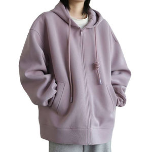 Sudadera con capucha de punto con cuello levantado de estilo informal con estampado personalizado para mujer Otoño Invierno moda polar grueso con cremallera de alta calidad - Product Image 1