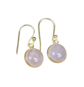 Piedra natal de octubre, joyería hecha a mano de cuarzo rosa Natural, pendientes de piedras preciosas de Plata de Ley 925, regalo para ella, Pendientes colgantes de piedra - Product Image 1