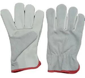 Driving Gloves Good Quality Factory Sale Cheap Priced Cow Split Combine Leather Work Gloves Manufacturer And Exporter From India