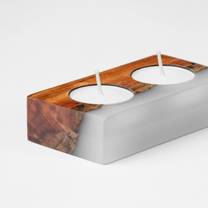 Portavelas de Resina y Madera Hecho a Mano, Regalo de Diwali, Portavelas Rústico Personalizado, Decoración Acogedora para el Hogar, TAIMARS HOME DECOR - Product Image 3