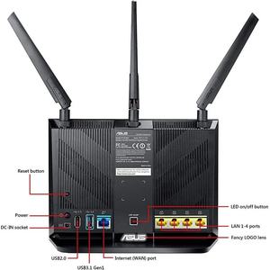 Boîtier de routeur personnalisé AC2900 double bande pour le jeu, accélération des jeux, prise en charge du Wi-Fi Mesh, réseau privé pour joueurs RT-AC86U - Product Image 5