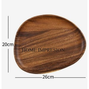 Plateau en bois d'acacia de forme rectangulaire d'approvisionnement d'usine plateau de grande taille pour plat à Dessert plateaux de service en bois accessoires de vaisselle - Product Image 3