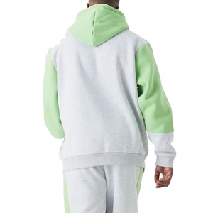 Ensemble de survêtement pour homme personnalisé, sweat à capuche surdimensionné, logo imprimé vierge, grande taille, 100% coton, survêtements de course pour homme - Product Image 4