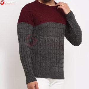 Vente en gros de pull-over en tricot à col rond et à manches longues pour hommes, style décontracté, doux et confortable - Product Image 2
