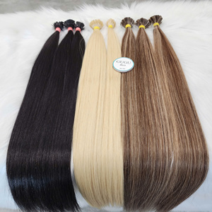 Extensions de cheveux à pointe plate Cheveux vietnamiens Remy 100% Humain Beaucoup de couleurs Cheveux bruts Super Double Drawn Extension Keratin 22 pouces - Product Image 4